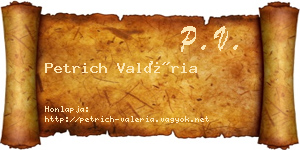 Petrich Valéria névjegykártya
